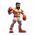 Pixelated Boxing Man Vector Image In Voxel Art Style