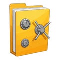 3D Vector Folder with Safe Dial Lock - Secure Data Storage Icon Royalty Free Stock Photo