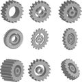 3D vector gears set Royalty Free Stock Photo