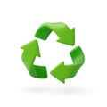 3d Vector Green Arrows Recycle, Earth Day, Environment day, Ecology concept