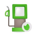 3d Vector Green Gas Pump, Green Energy, Clean Energy, Environmental Alternative Energy Concept. Eps 10 Vector