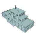 3D vector illustration of a military barracks