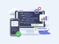 3D Vector illustration web page design development. Mobile app websites, deploy working on creating a website Royalty Free Stock Photo