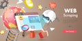 3D Vector Illustration of Web Scraping