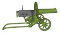 3D vector illustration of a green military cannon