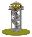 3D vector illustration of a watch tower