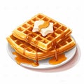 Vector Waffles On White Background