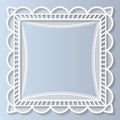 3D Vector lace frame, festive pattern, white pattern