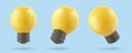 3D vector Light Bulb realistic icon. Business idea and strategy concept. Energy-saving lamp. Eco-friendly electricity. Bright Royalty Free Stock Photo