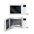 3d vector microwave oven with glass plate inside Royalty Free Stock Photo