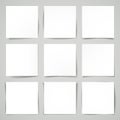 3d vector nine squares of blank paper