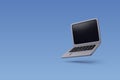 3d Vector Opened laptop screen with keyboard, Technology, Businees office, Online presentations concept