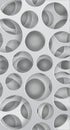 3D vector pattern featuring layered circles in a subtle shade of grey