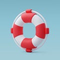 3d Vector Red and White Life Rescue, Lifebuoy. Summer Journey, Time to Travel Concept