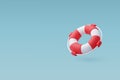 3d Vector Red and White Life Rescue, Lifebuoy. Summer Journey, Time to Travel Concept