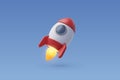 3d Vector Rocket upswing, Science, Startup, Space, business concept