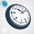 3d vector round wall clock, simple version included. Time idea c Royalty Free Stock Photo