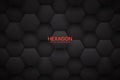 3D Vector Technological Hexagonal Blocks Dark Gray Abstract Background Royalty Free Stock Photo