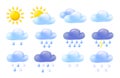 3d Vector weather icon set & x28;sun, clouds, rain, snow& x29;. Royalty Free Stock Photo