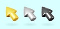 3d vector web cursor. Royalty Free Stock Photo