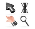 3d vector web cursor. Royalty Free Stock Photo