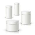 3d vector white round gift box, product package