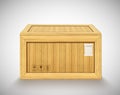 3D vector wooden large container for fragile freight delivery Royalty Free Stock Photo