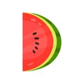 D veggie fruit letter of English alphabet made from watermelon vector Illustration on a white background