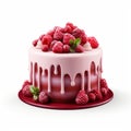 3d Velvet Raspberry Dream Cake - Photorealistic Rendering