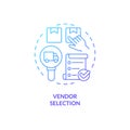 2D vendor selection gradient line icon concept