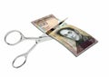 3D Venezuela Currency with pairs of Scissors