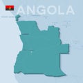 Verctor Map of cities and roads in Angola.