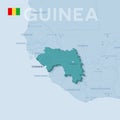 Verctor Map of cities and roads in Guinea.