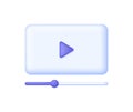 3D Video Player interface isolated on white background. Play button. Multimedia and video concept. Royalty Free Stock Photo