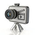3D Videography Icon Render Isolated on White Background Royalty Free Stock Photo