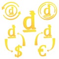 3D Vietnamese Dong currency symbol icon of Vietnam