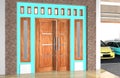 3D view of the main door for a residential house 3d model illustration Royalty Free Stock Photo