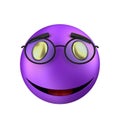 3d violet emoticon smile