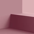 3d violet mauve stage podium scene minimal studio background.