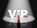 3D VIP Text with red carpet by night