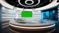 3D Virtual TV Studio News, News studio. News room. Background for newscast