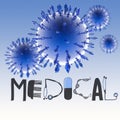 3d virtual virus symbol and text design MEDICAL Royalty Free Stock Photo