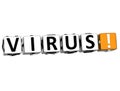 3D Virus Block Cube text Royalty Free Stock Photo