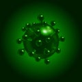 3D virus molecule Covid-19 in green