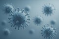 3d virus particles with detailed microscopic structure Royalty Free Stock Photo