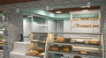 3D visualization of a bakery interior design Royalty Free Stock Photo