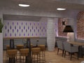 3D visualization of a bar interior design Royalty Free Stock Photo