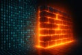 3D visualization of digital firewall blocking data. Ai-generated Royalty Free Stock Photo
