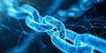 Digital Blockchain Chain Links with Binary Code, Representing Blockchain Technology Royalty Free Stock Photo
