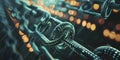 Digital Blockchain Chain Links with Binary Code, Representing Blockchain Technology Royalty Free Stock Photo
